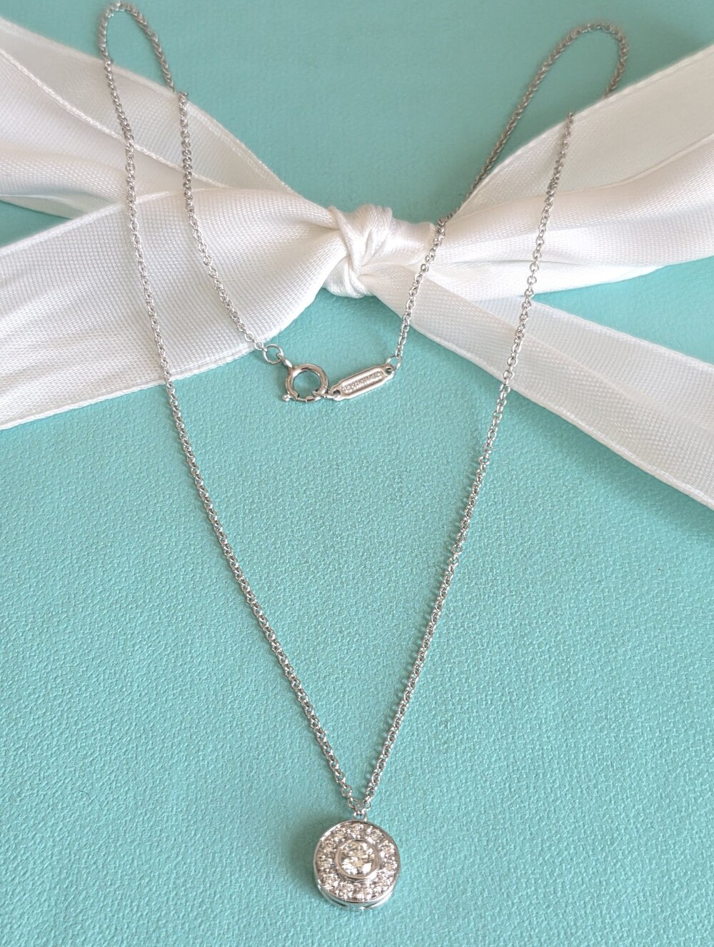 T&Co Circlet Platinum Diamond Pendant Necklace